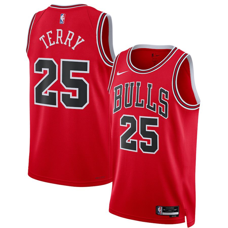 Men Chicago Bulls 25 Dalen Terry Nike Red Draft First Round Pick Swingman NBA Jersey